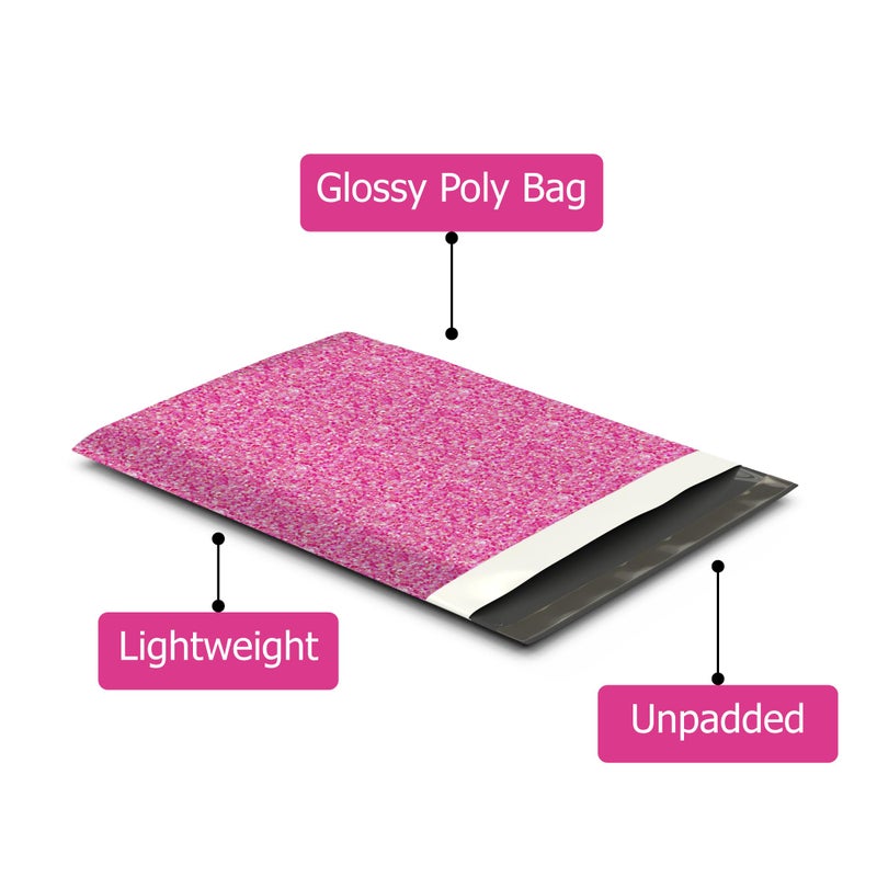 Pro Supply Global 10x13 (100) Pink Confetti Valentine's Day Designer Poly Mailers Waterproof Self Sealing Tear Resistant Polymailers Shipping Envelopes Premium Printed Bags For Small Businesses - Image 3